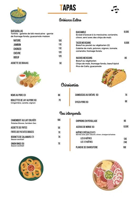 Menu Tapas
